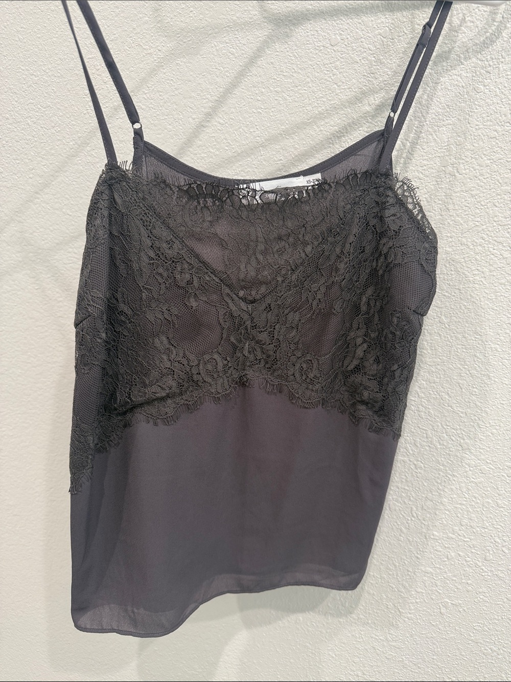 All in Favor Gray Lace-Trim Slip Cami